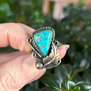 Vintage Native American Sterling Silver Turquoise Ring